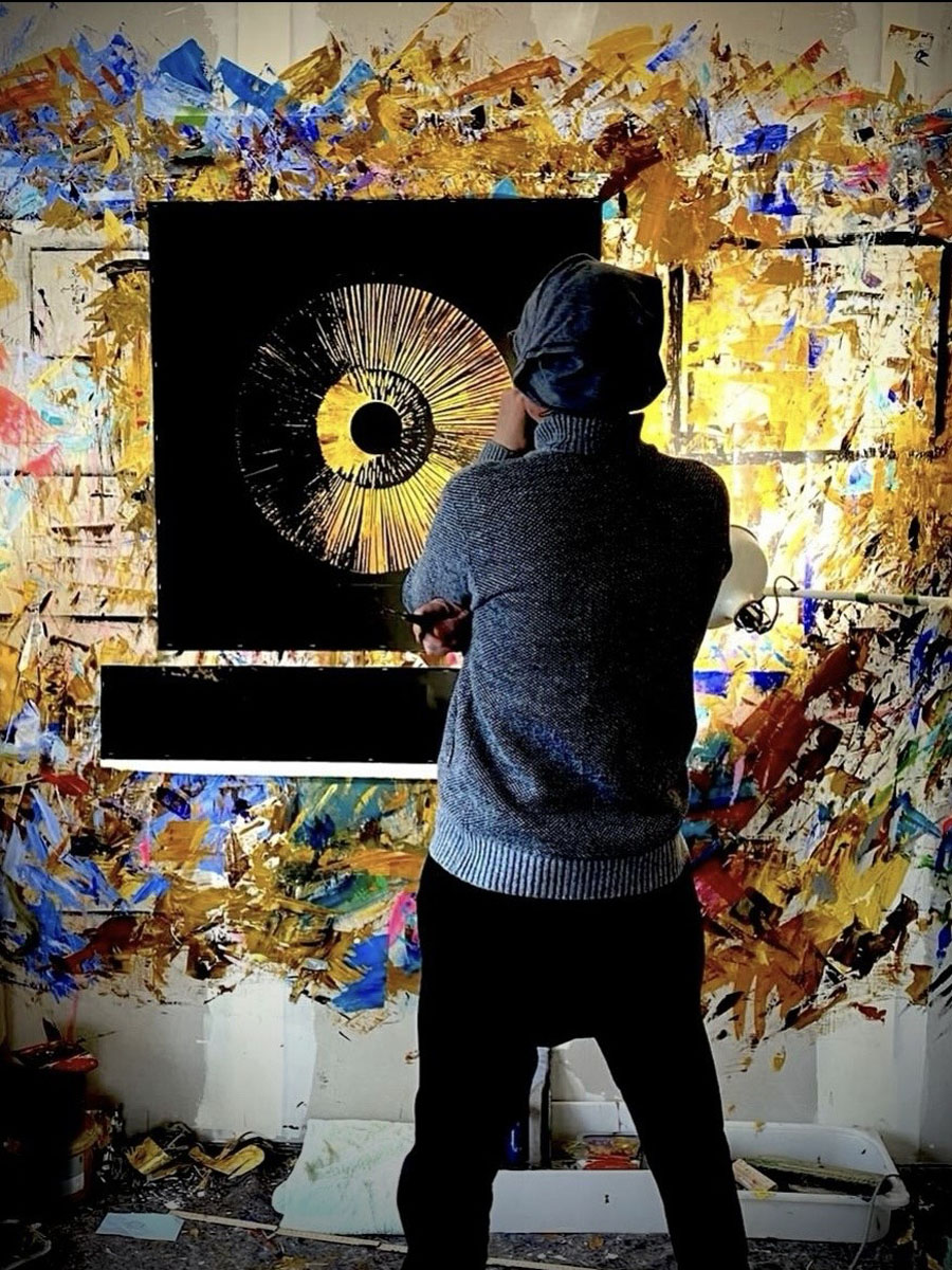 Marcel de Well beim Malen